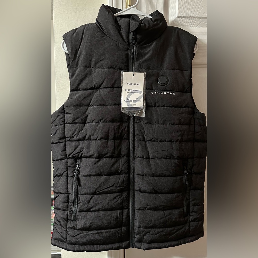 Men’s Small Venustas Heated Black Vest with Battery